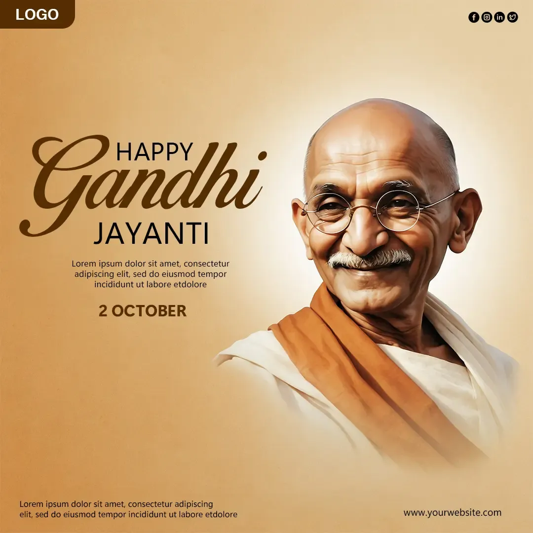 Celebrate 2nd October Gandhi Jayanti with this Editable Instagram Post PSD